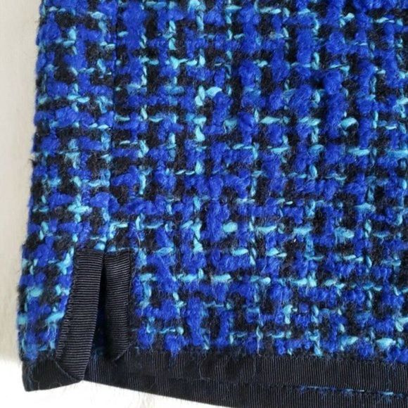 J. Crew mini skirt Shirttail Mini piped tweed blue and light blue cotton wool 4 - Picture 3 of 15